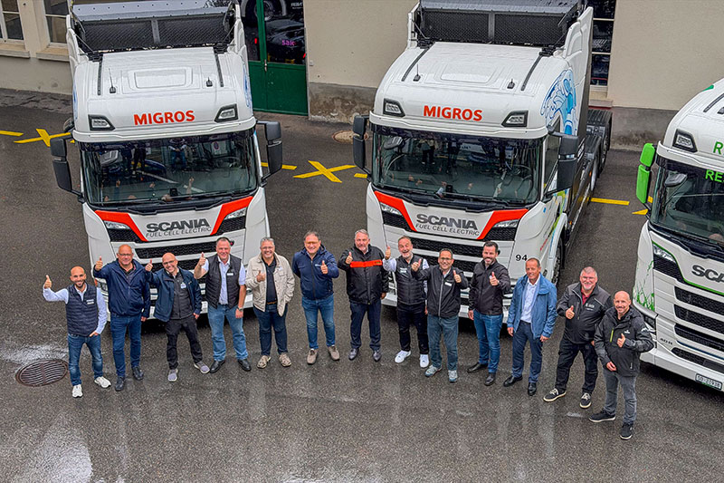 Five Scania hydrogen trucks enter operational service in Switzerland